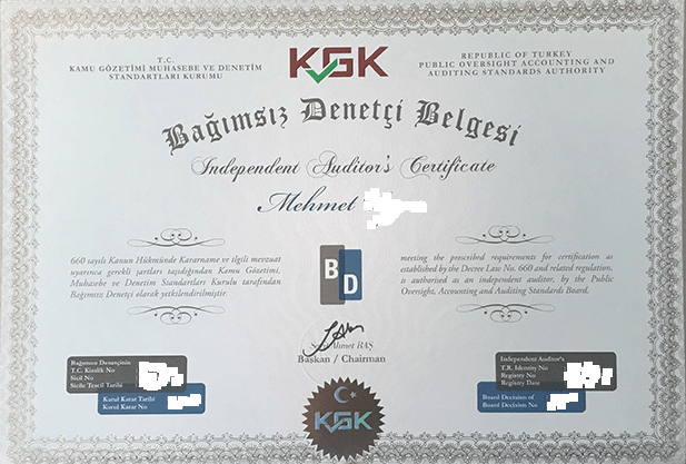 bağımsız denetçi belgesi örneği
