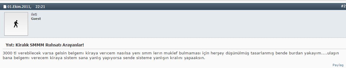 kiralık smmm ruhsatı kiraya verenler