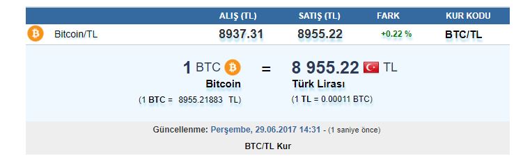 1 bitcoin kaç tl