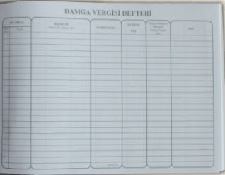 damga vergisi defteri örneği