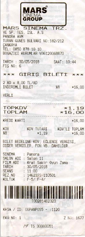 Sinema Bileti Fi i rne i VERG DOSYASI Sinema Bileti Fi i rne i VERG DOSYASI