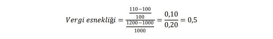 vergi esnekliği formül örneği