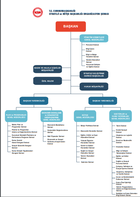 cumhurbaşkanlığı strateji ve bütçe başkanlığı organizasyon şeması