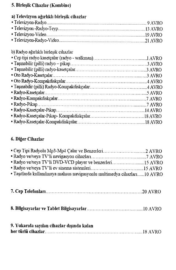 2019 yılında alınacak TRT bandrol ilave ücret 2