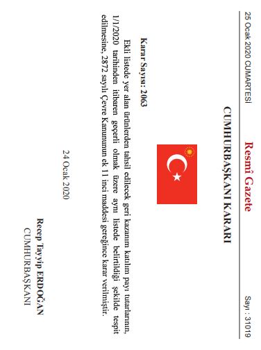 2020 geri kazanım katılım payı tutarları cumhurbaşkanı kararı 1