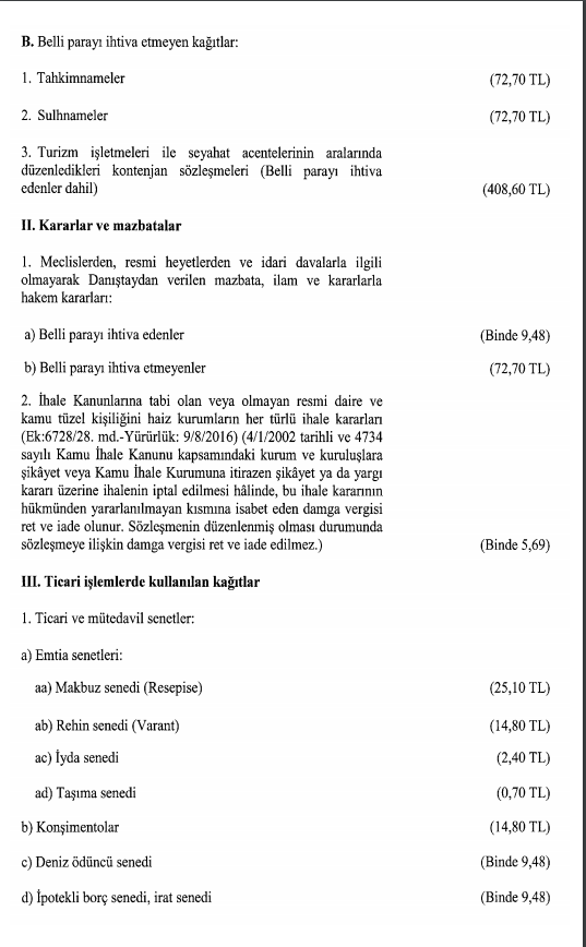 2019 damga vergisi oran ve tutarları 3