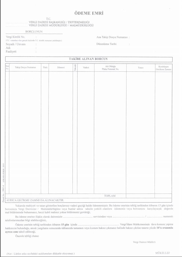 ödeme emri belgesi örneği