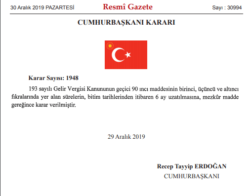 VARLIK BARIŞI 30.06.2020’YE KADAR ALTI AY DAHA&nbsp;UZATILDI.