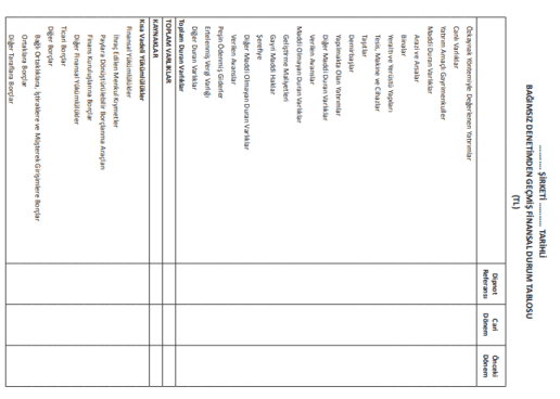 BOBİ FİNANSAL DURUM TABLOSU EK 1 - 2