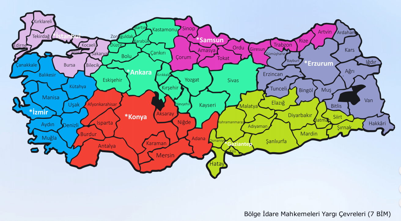 bölge idare mahkemeleri bim yargı çevreleri