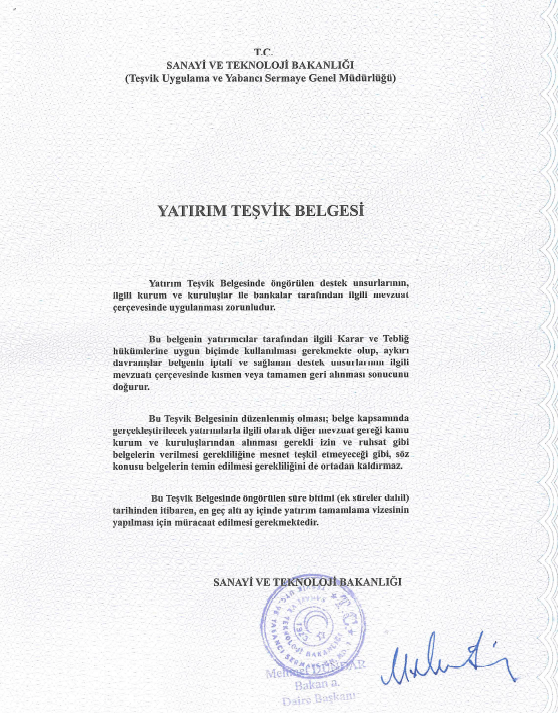 yatırım teşvik belgesi