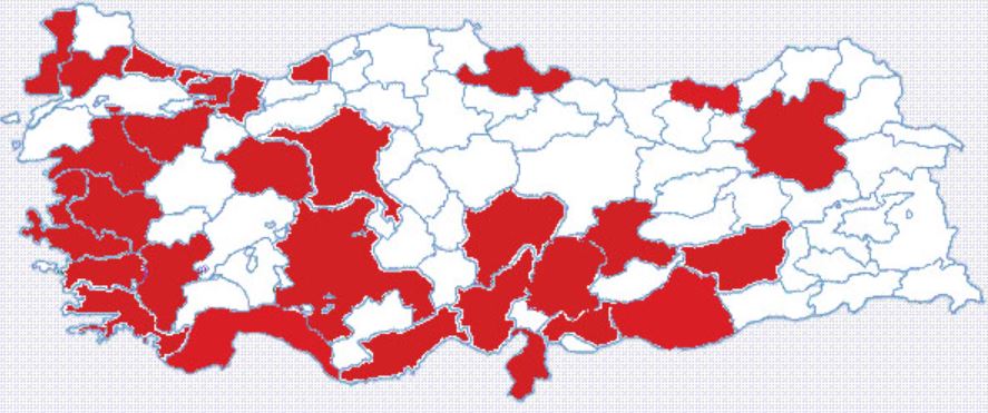 Vergi dairelerinin kodları, illeri ve&nbsp;isimleri